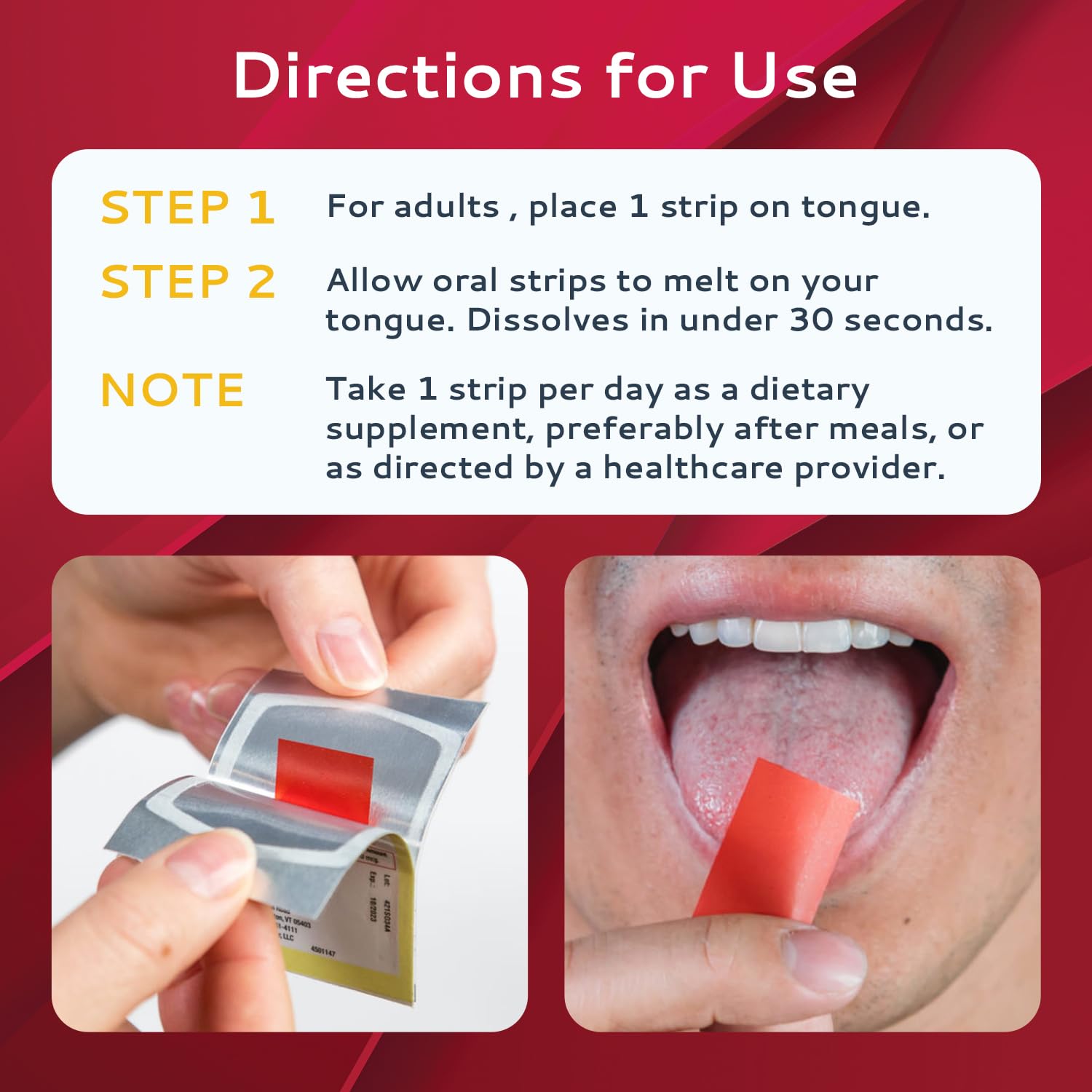 Vegan friendly, gluten-free B12 strips – easy dissolvable mint strips