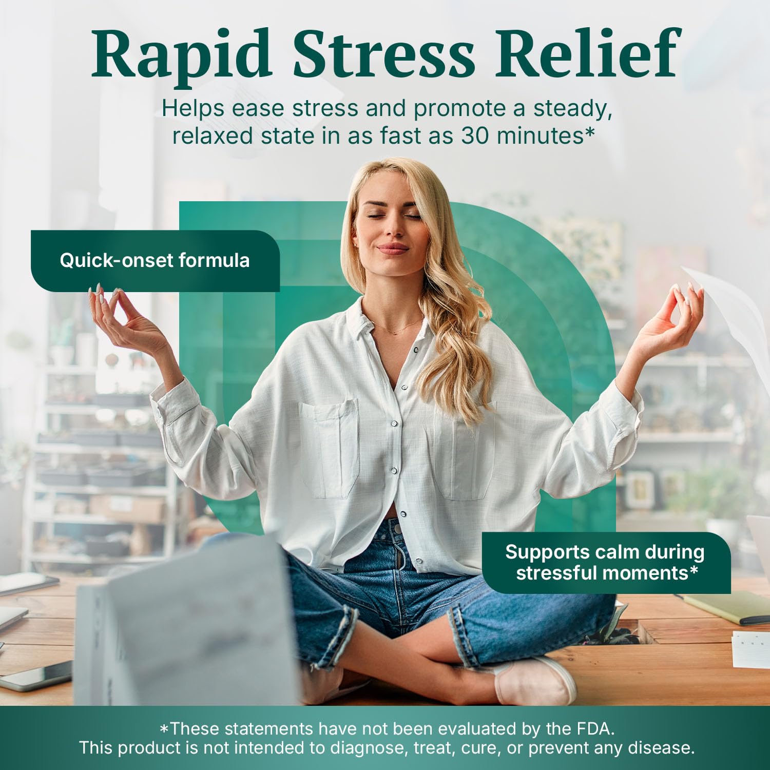 Close-up of Calmposure stress relief capsules