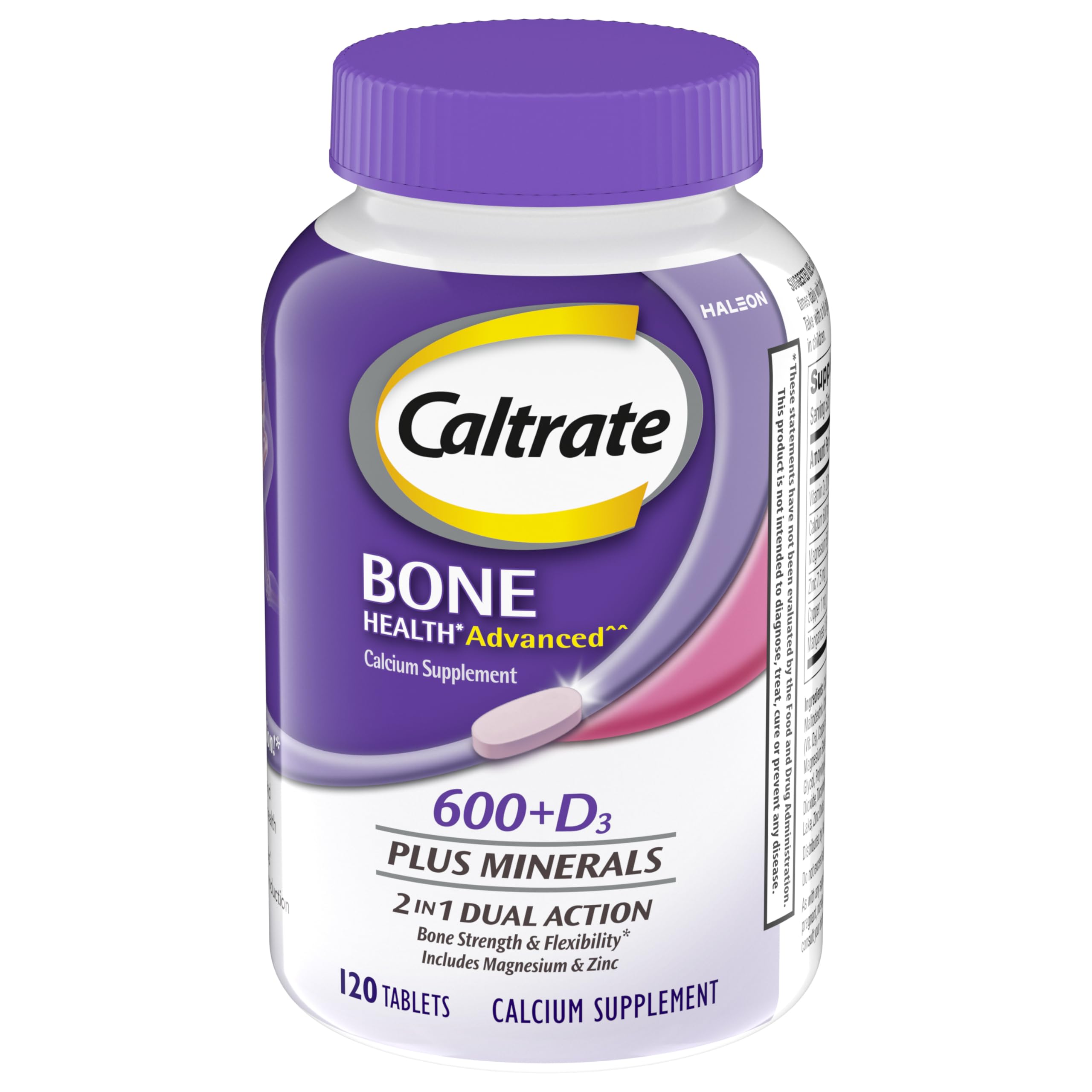 Front view of Caltrate 600 Plus D3 Minerals bottle