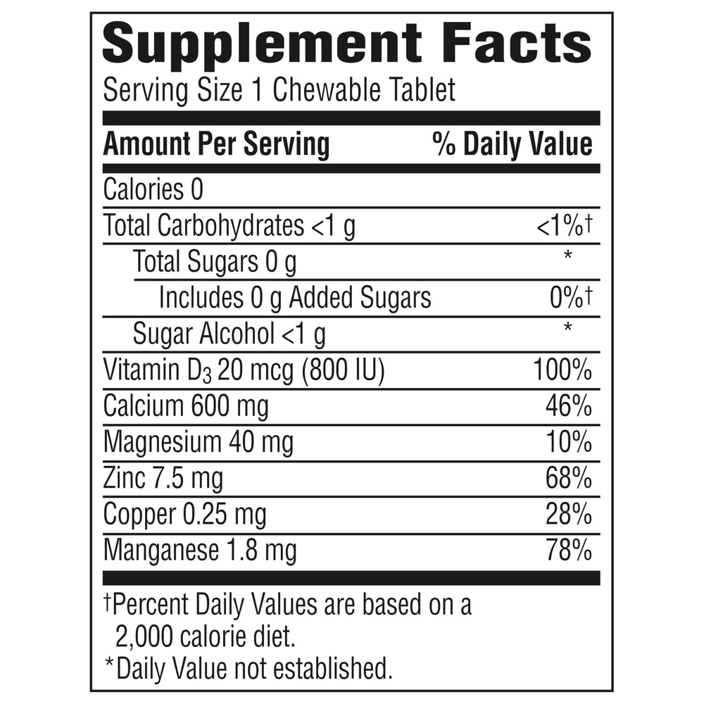 60-count bottle size graphic for Caltrate chewables