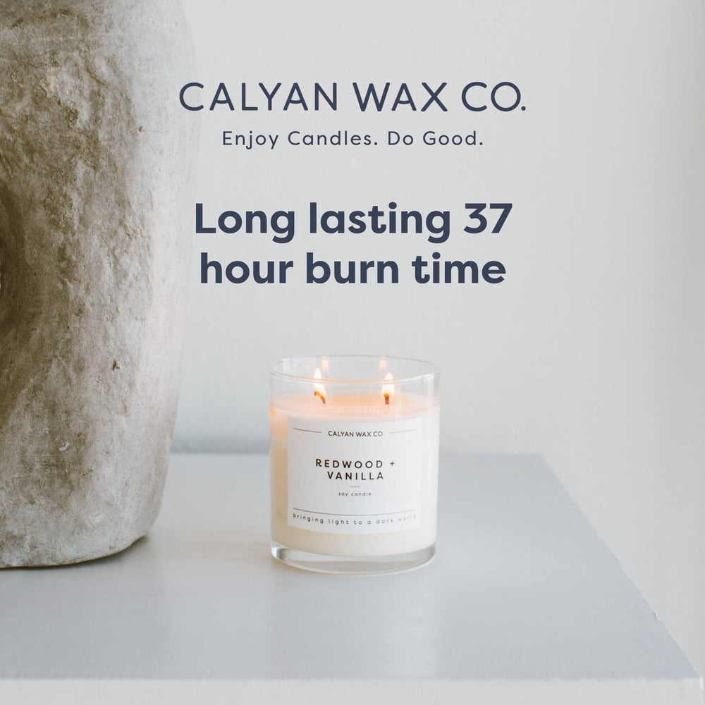 Candle with clear view of the 2-wick setup and surface