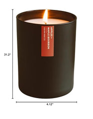 Cozy home setting featuring the candle in use