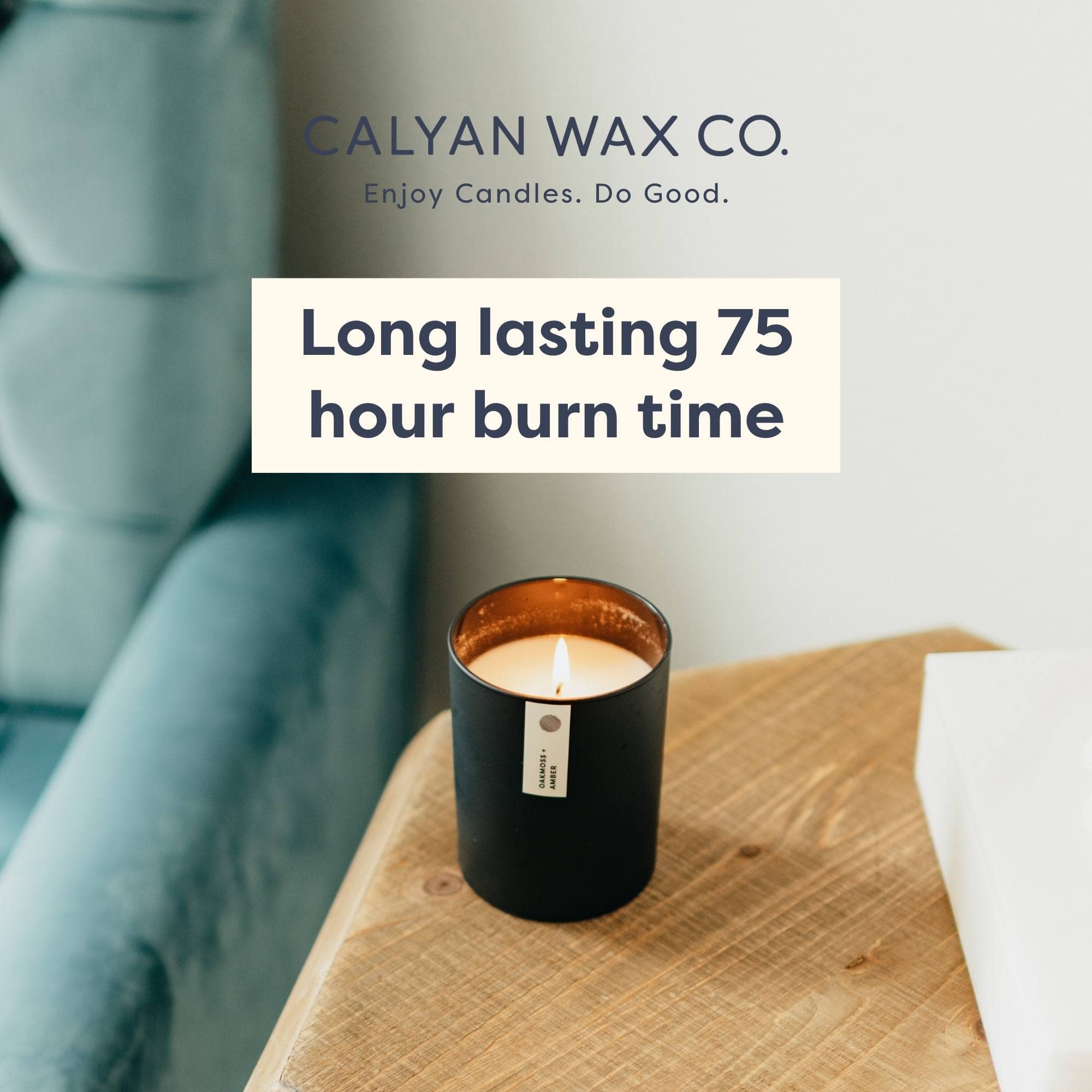 Fir & Clove candle with 75-hour burn label