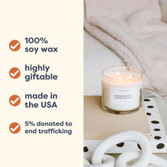 Close-up of Aspen & Fog candle label