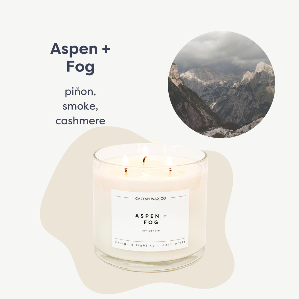 Aspen & Fog 3-wick candle jar 14.9oz—full view