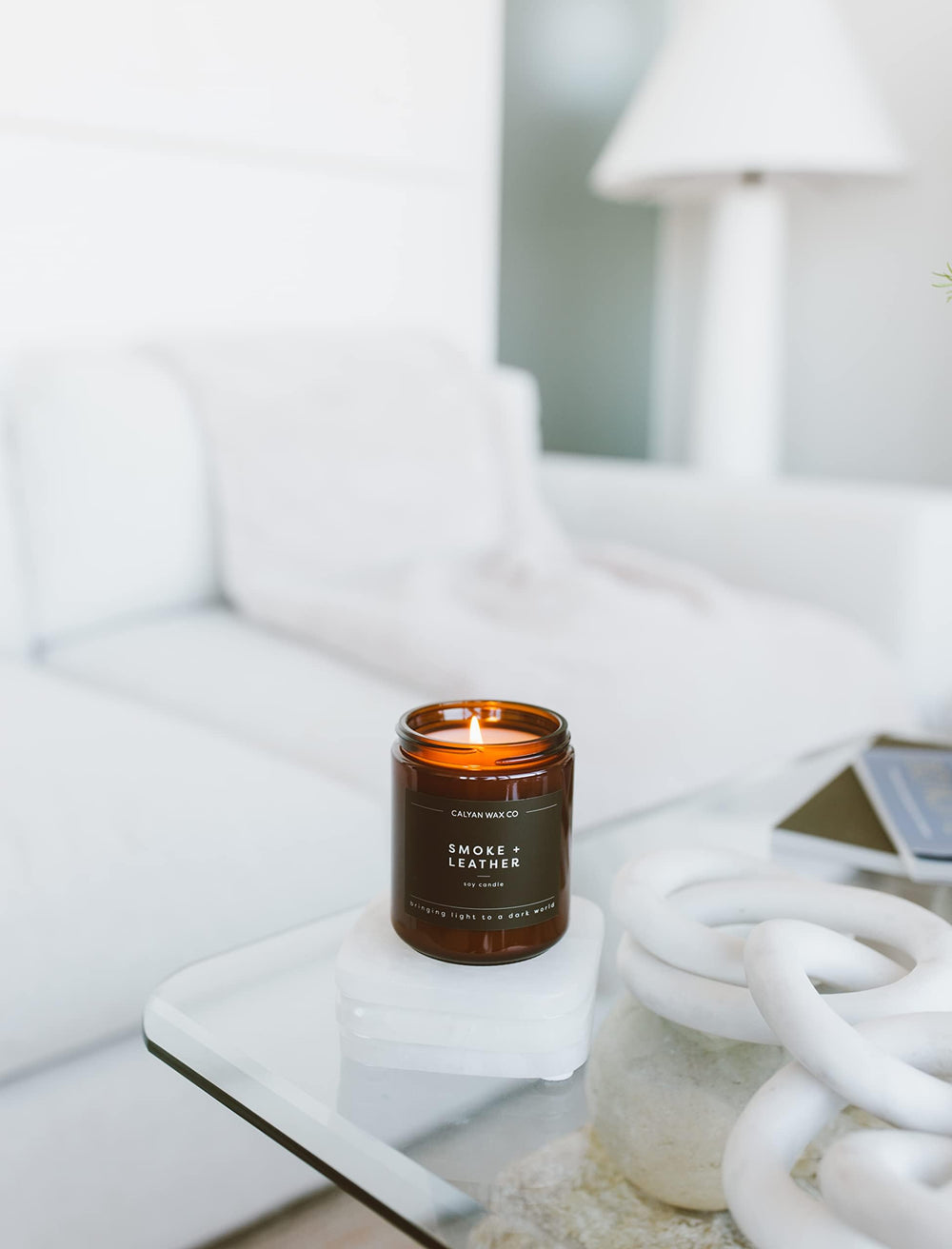 Calyan Wax Co candle displayed in a stylish home setting