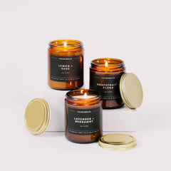Home décor scene featuring Cedar & Tobacco candle