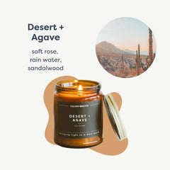 Close-up of Desert & Agave candle wax surface