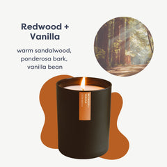 Close-up of the matte black 10.2oz tumbler candle