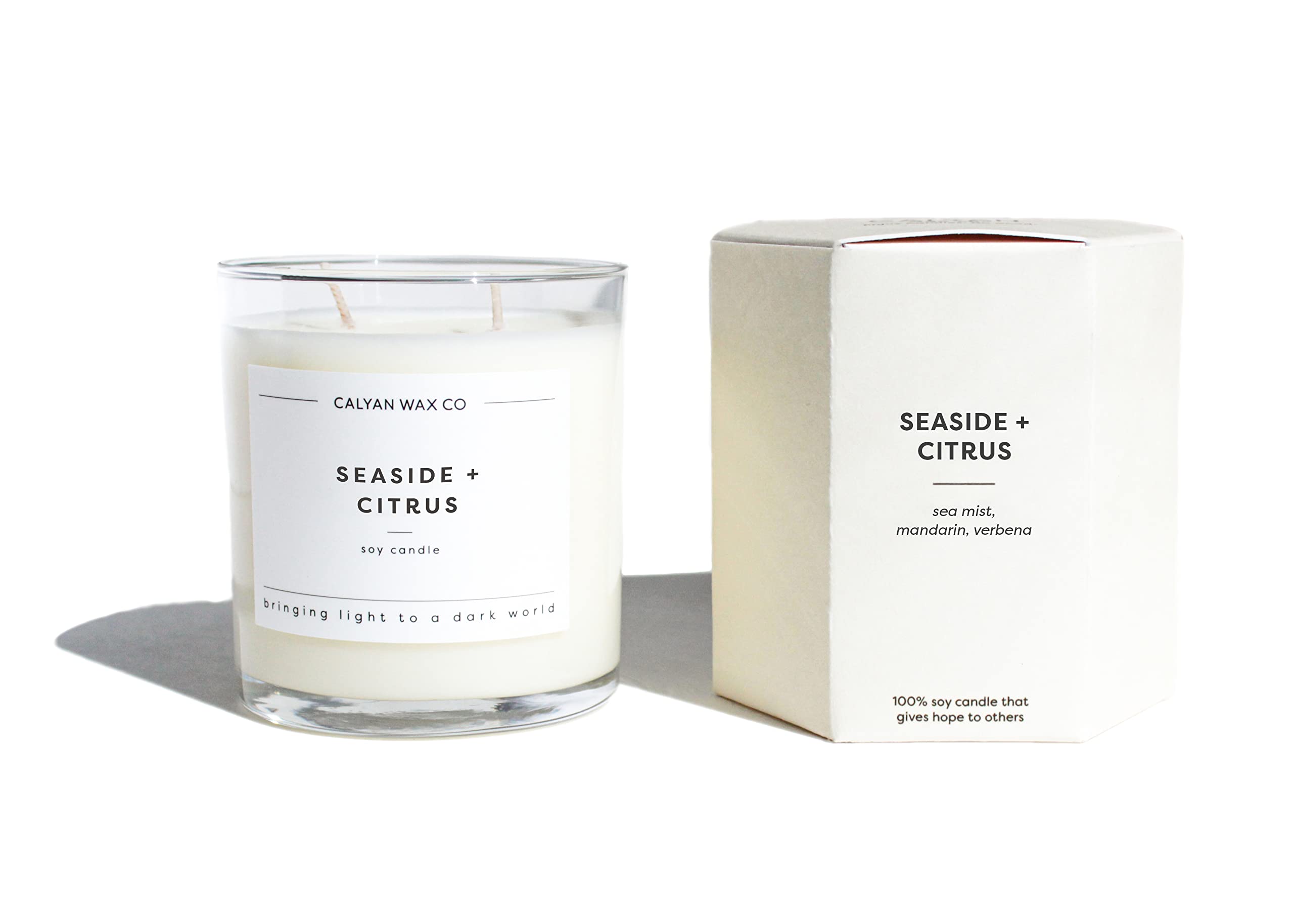 Soy wax being hand-poured for Seaside & Citrus candle