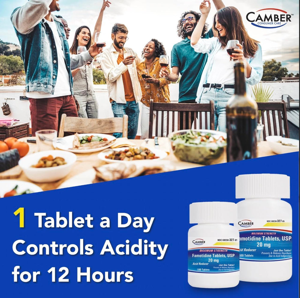 Camber Pharmaceuticals dosage card before meals demonstrates scheduling for stomach comfort.