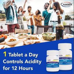 Camber Pharmaceuticals dosage card before meals demonstrates scheduling for stomach comfort.
