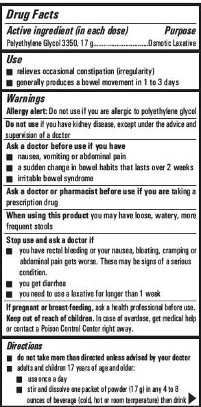Camber PEG3350 powder near sealed container for easy access.