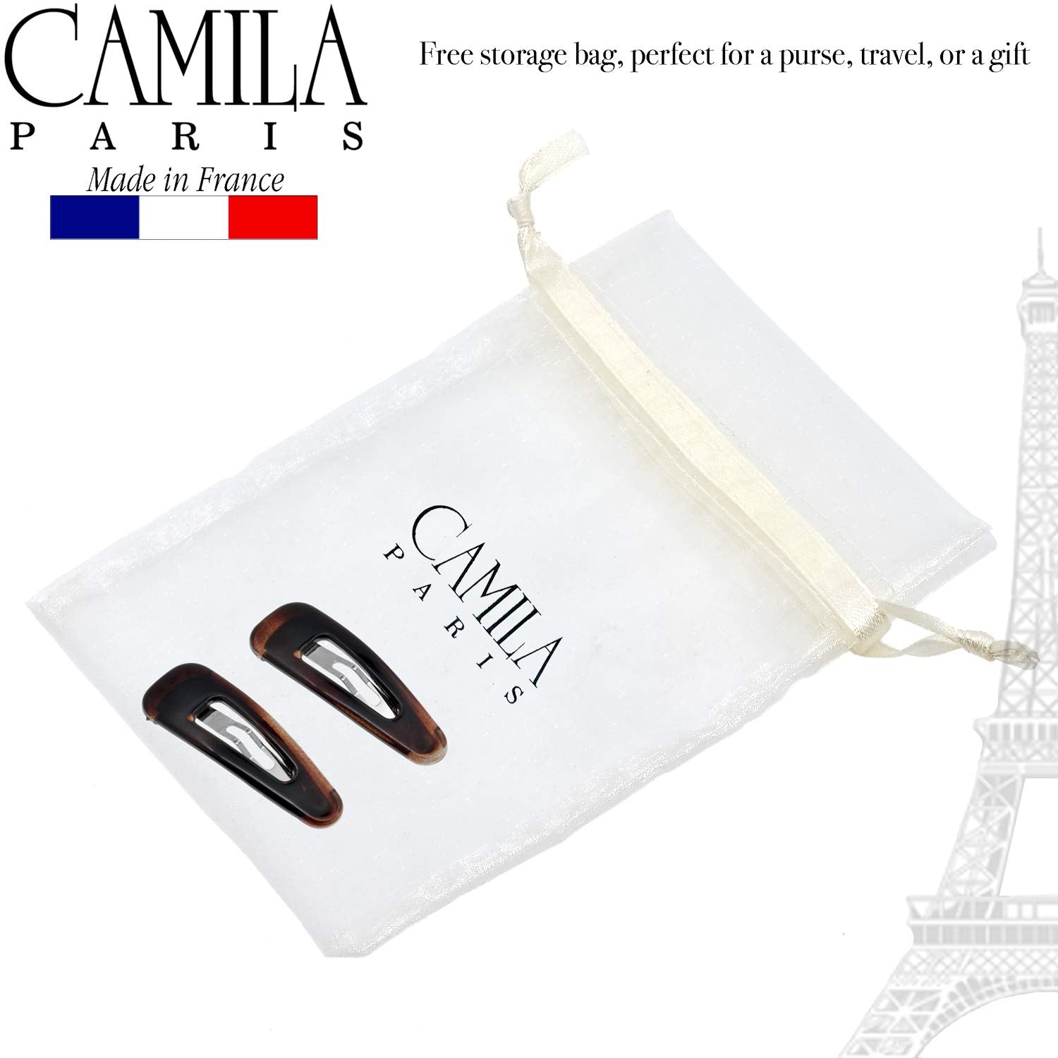 Camila Paris AD86/2 barrette durable cellulose acetate construction everyday accessory.