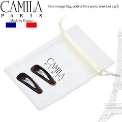 Camila Paris AD89/2 barrette made in France with cellulose acetate durability.