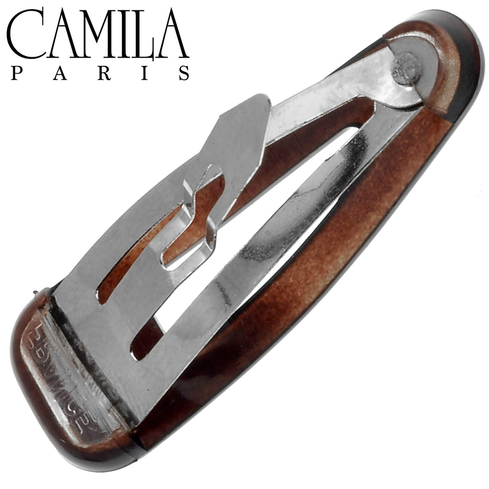 Camila Paris AD89/2 barrette side view showing sleek profile and reliable hold.