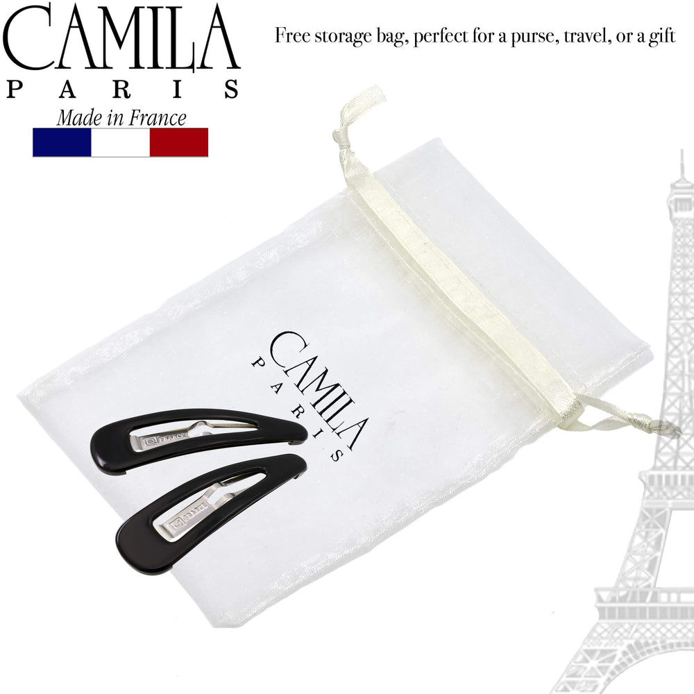 Camila Paris AD902 barrette back view demonstrates seamless closure.