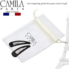 Camila Paris AD902 barrette back view demonstrates seamless closure.