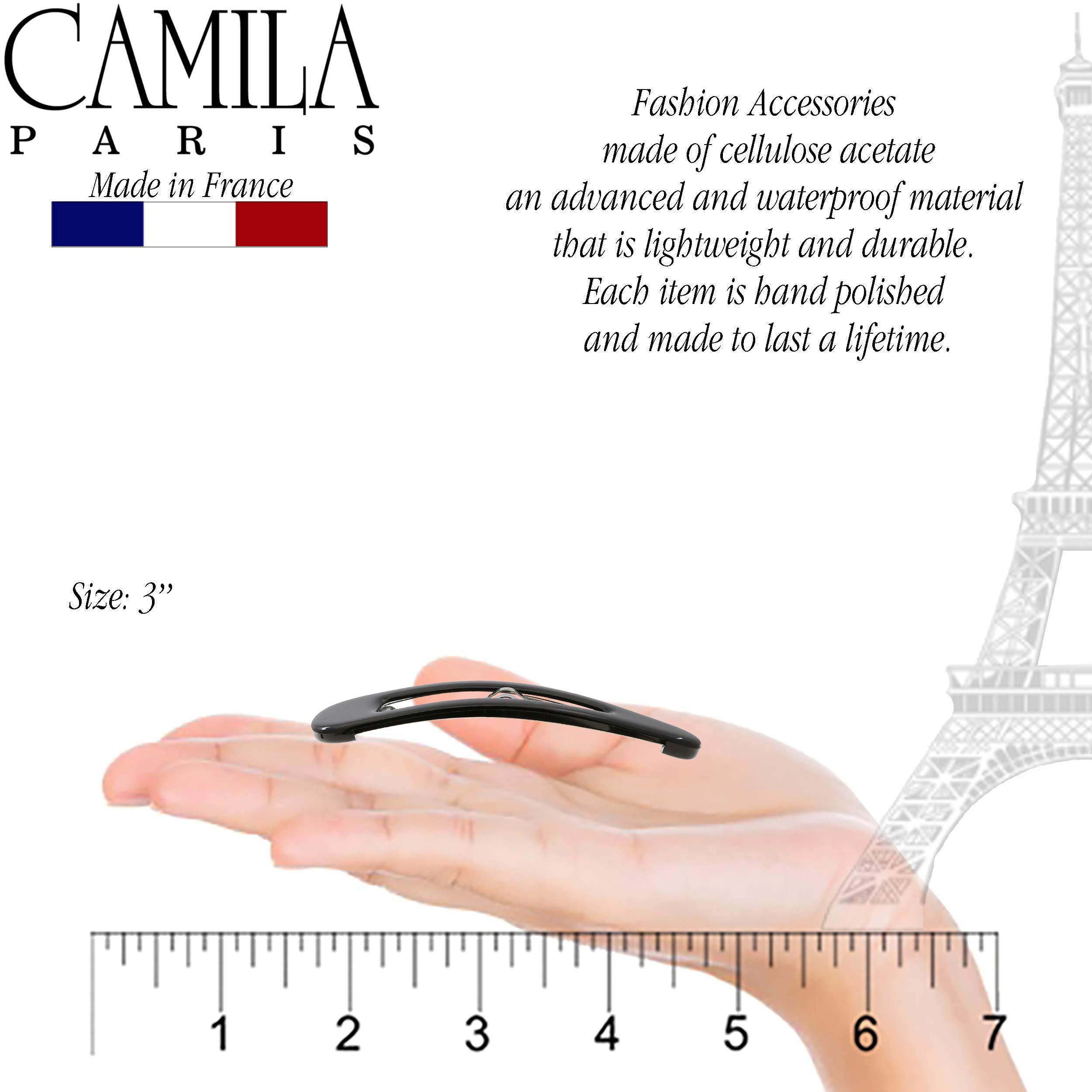 Camila Paris AD902 barrette strong grip ideal for all hair types.