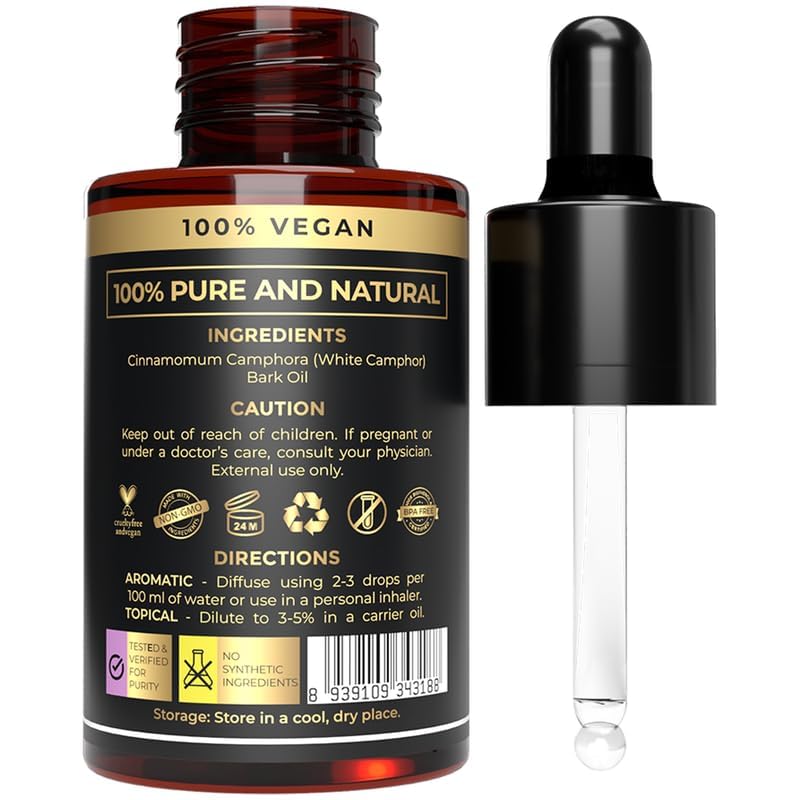 Camphor essential oil in a diffuser for aromatherapy