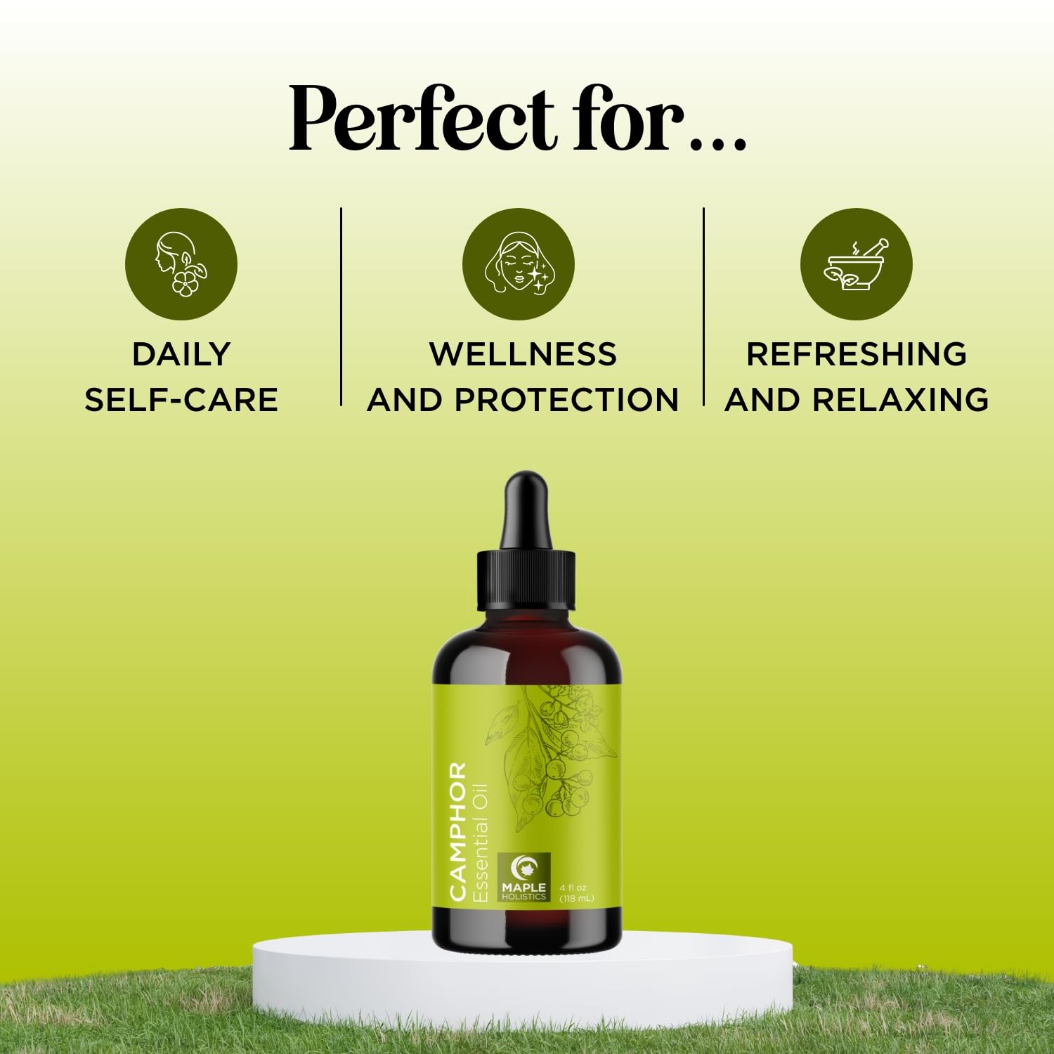 Camphor oil for skin care with woody scent
