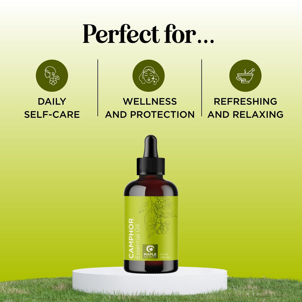 Camphor oil for skin care with woody scent