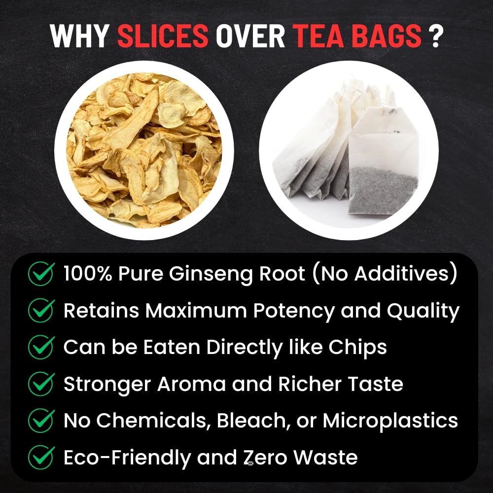 Ginseng slices ready to be chewed as natural energy candy