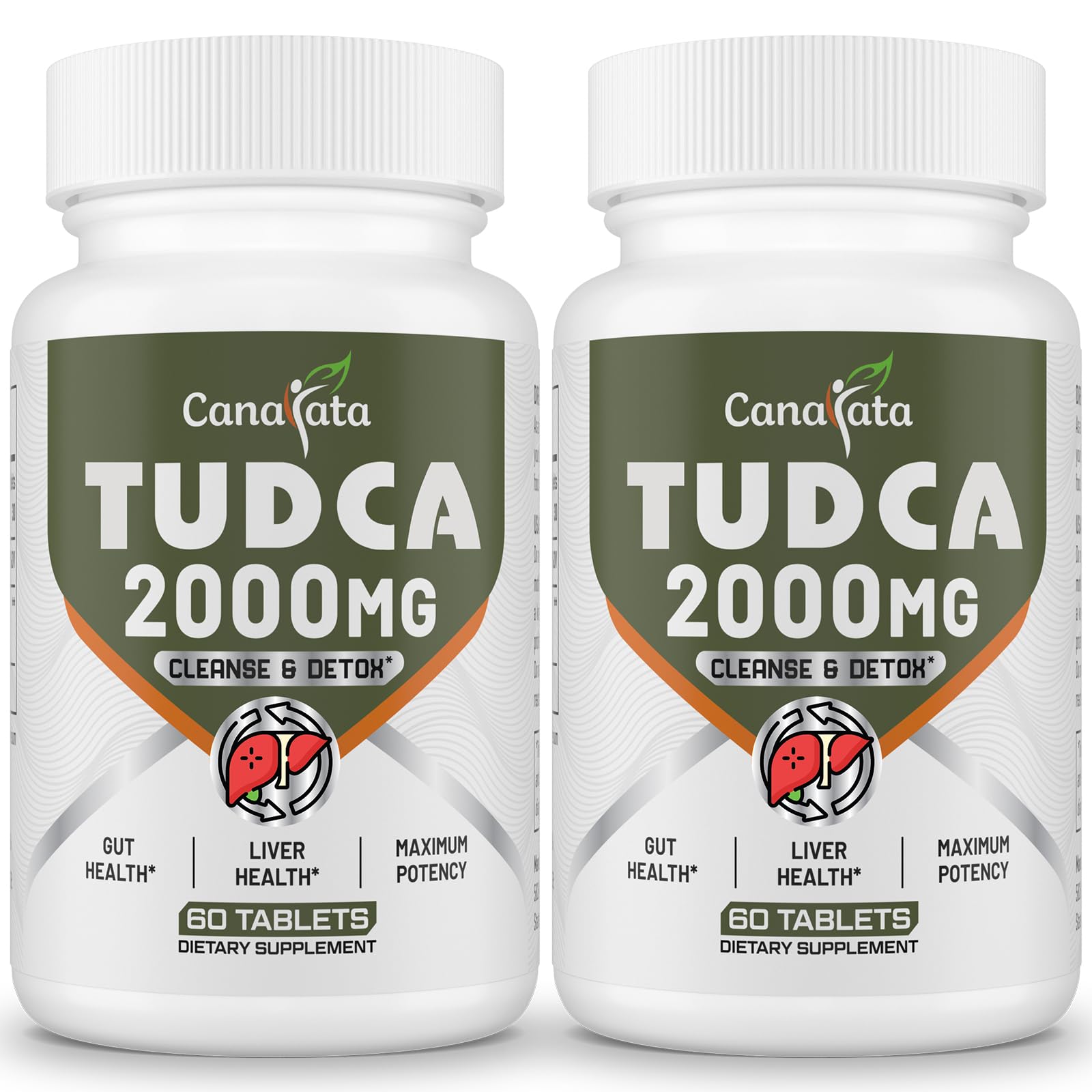 Front view of Canarata TUDCA 2000mg bottle