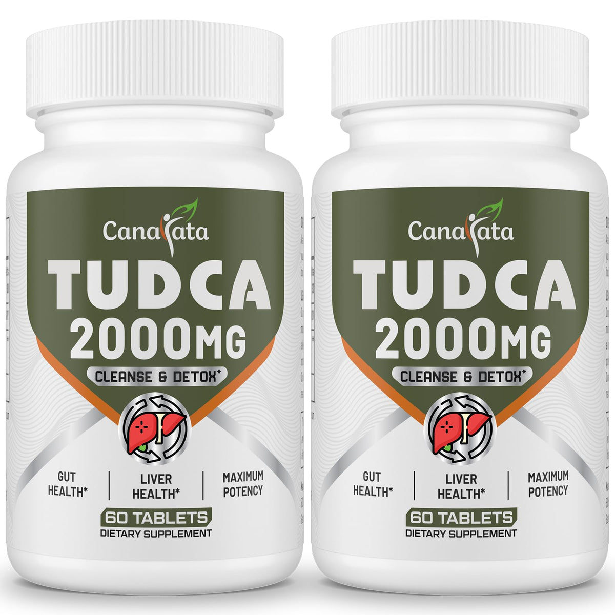 Front view of Canarata TUDCA 2000mg bottle