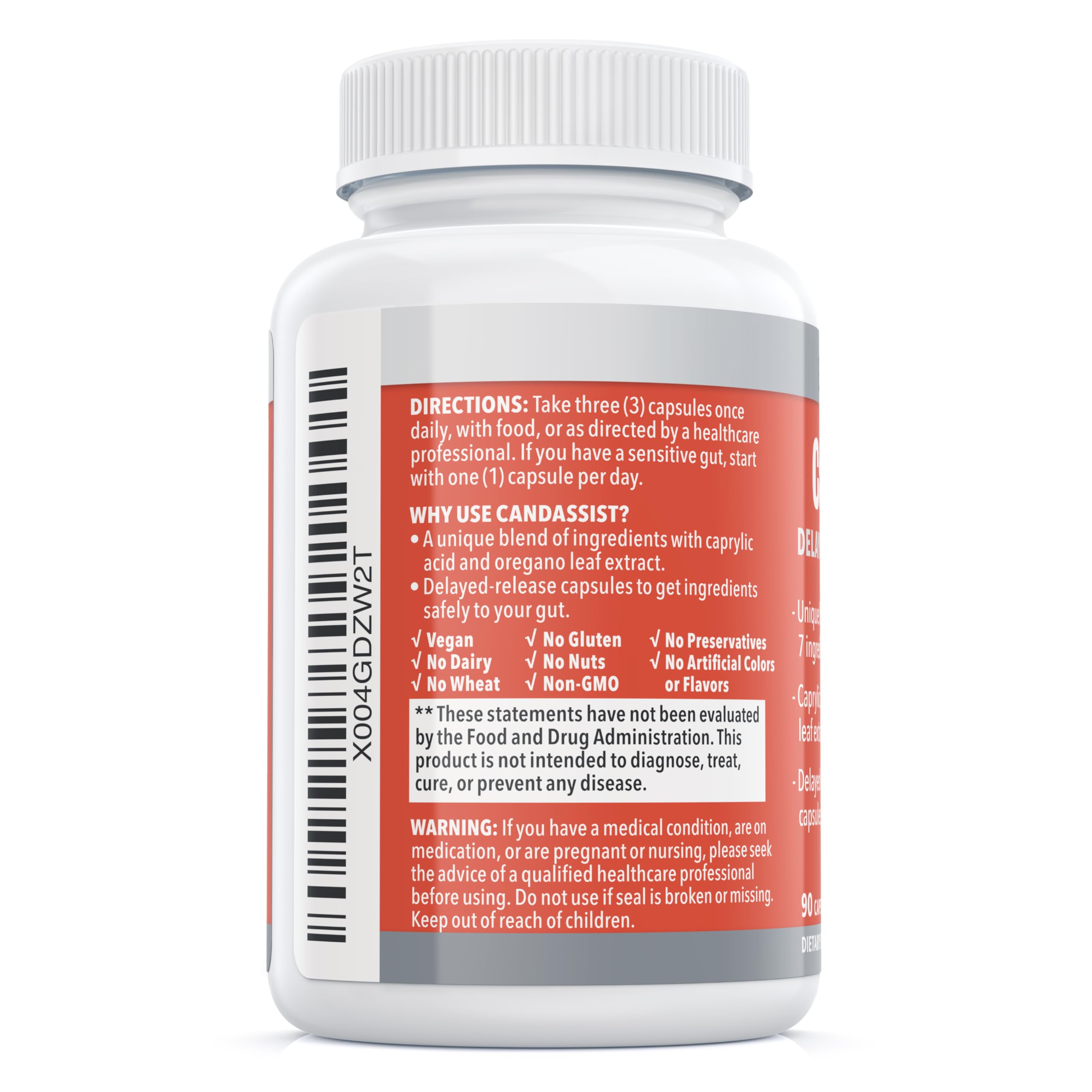 Allergen-free, vegan, non-GMO CandAssist branding