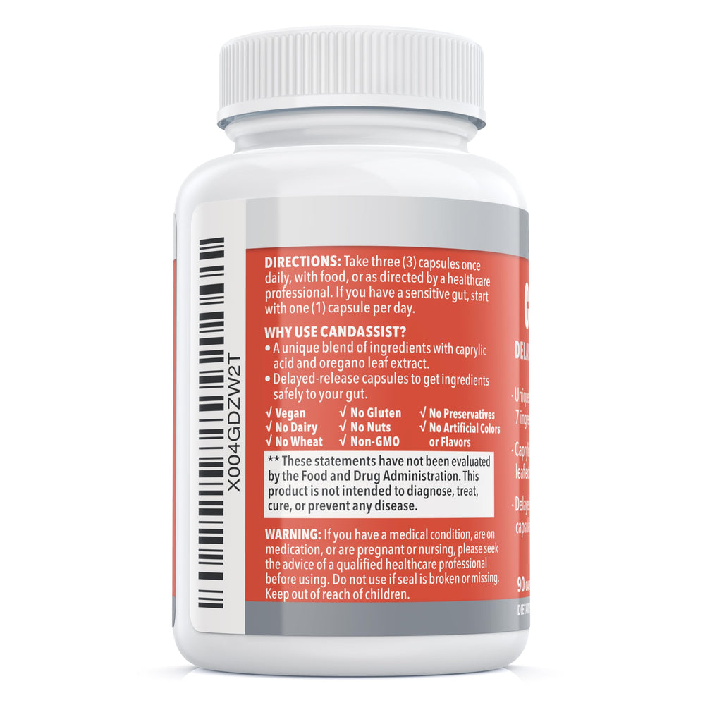 Allergen-free, vegan, non-GMO CandAssist branding
