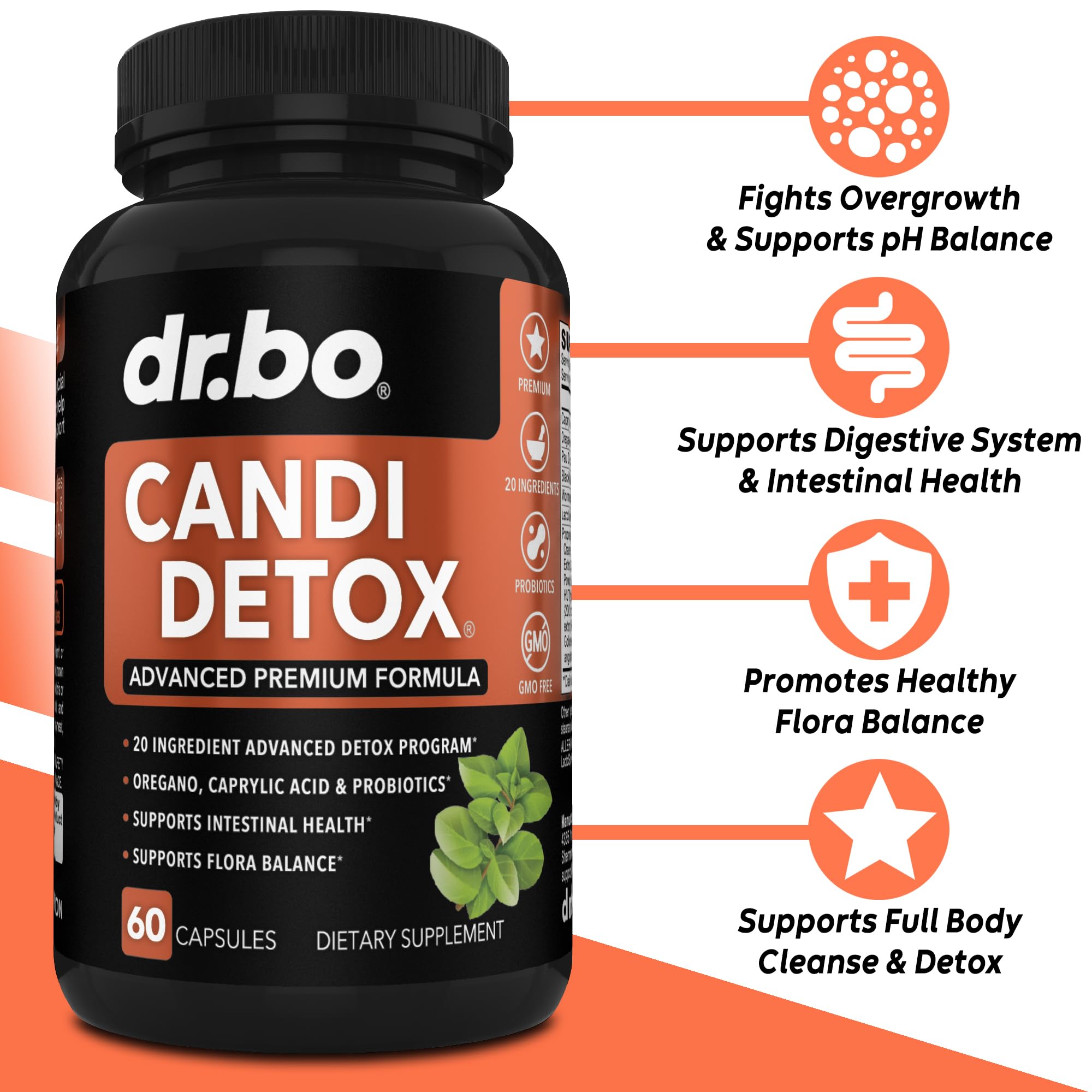 Capsules from Candida Cleanse Detox with oregano and caprylic acid
