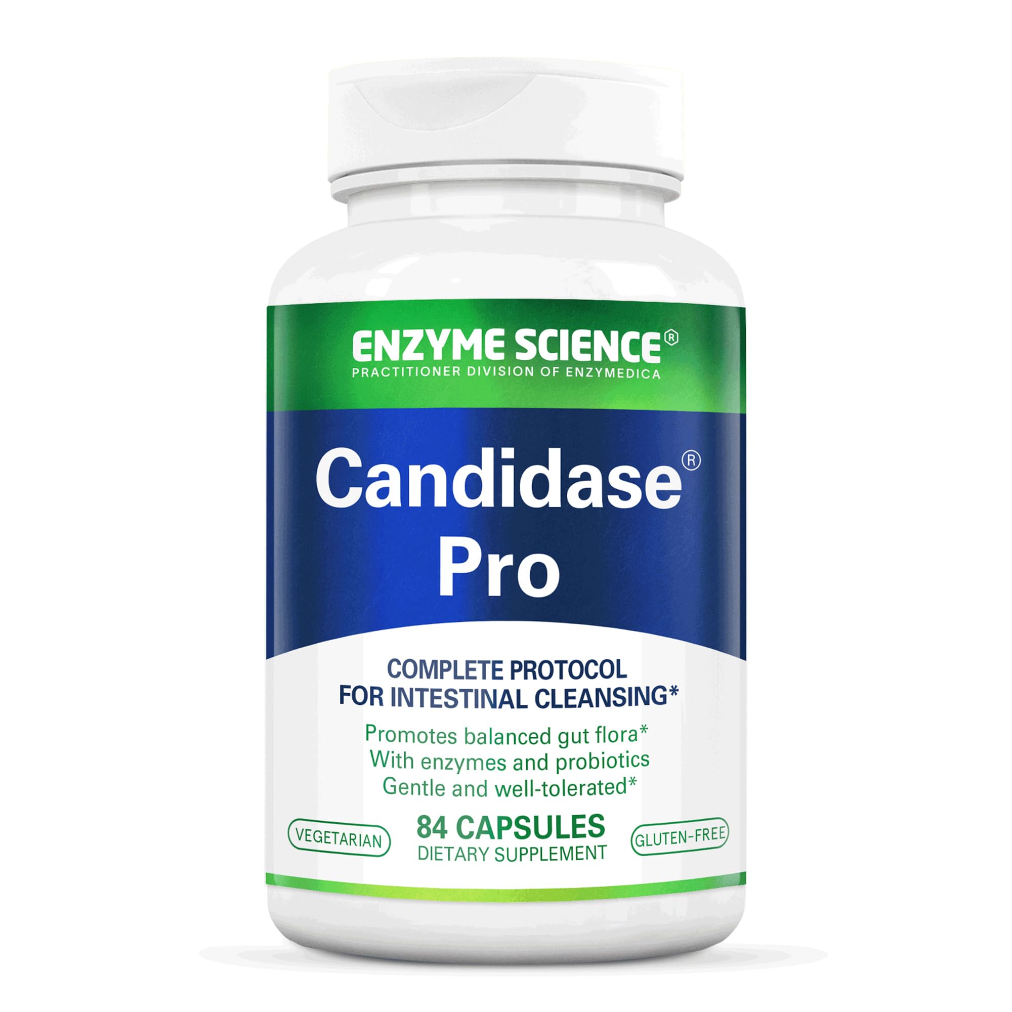 Candidase Pro bottle with label reading 84 capsules