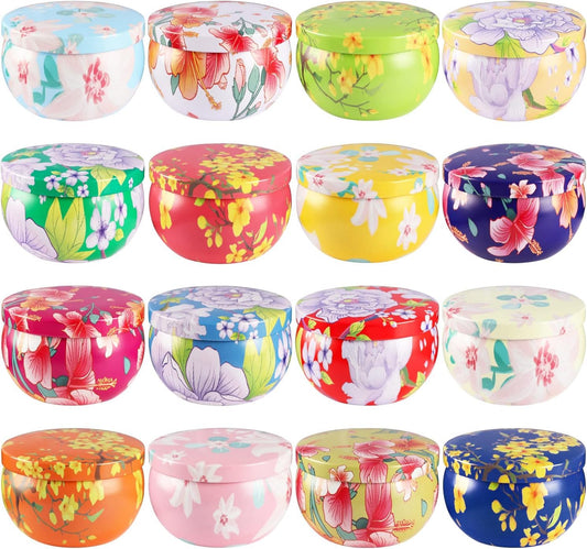 Scented floral candle tin – unique flower artwork (image 2)