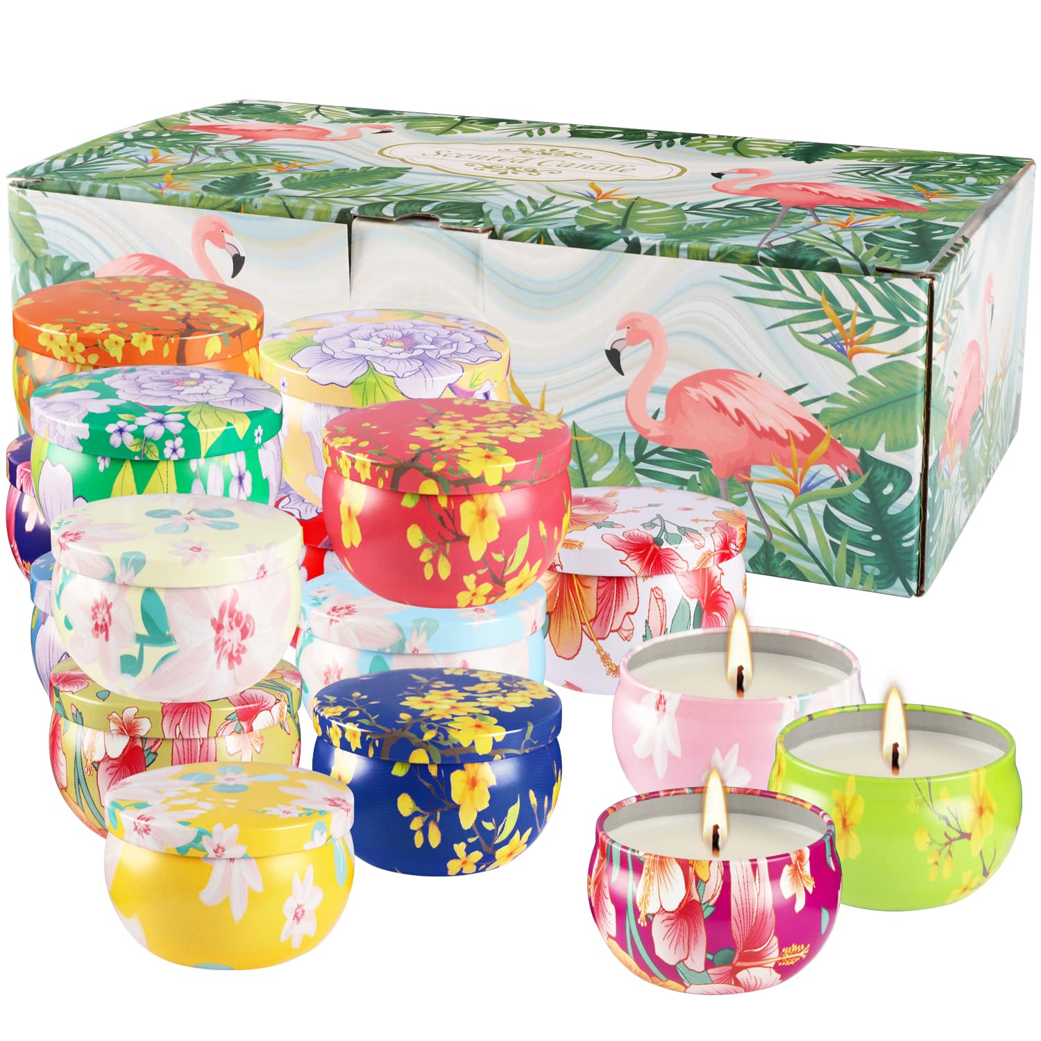 Gift-ready candle tin – floral design for home decor (image 6)