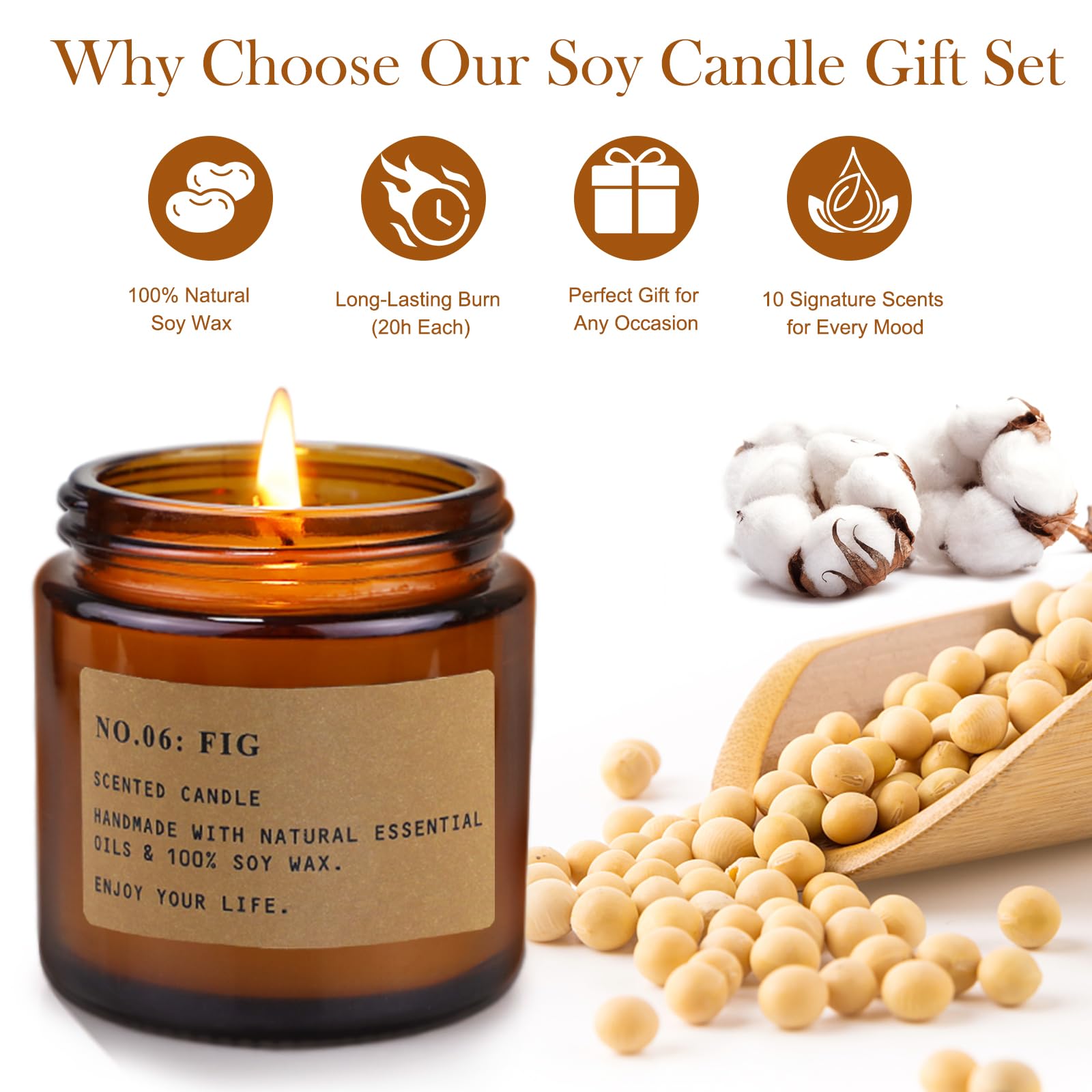 Fresh Rose scented candle in amber glass jar