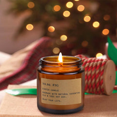 Ocean scented candle in amber glass jar