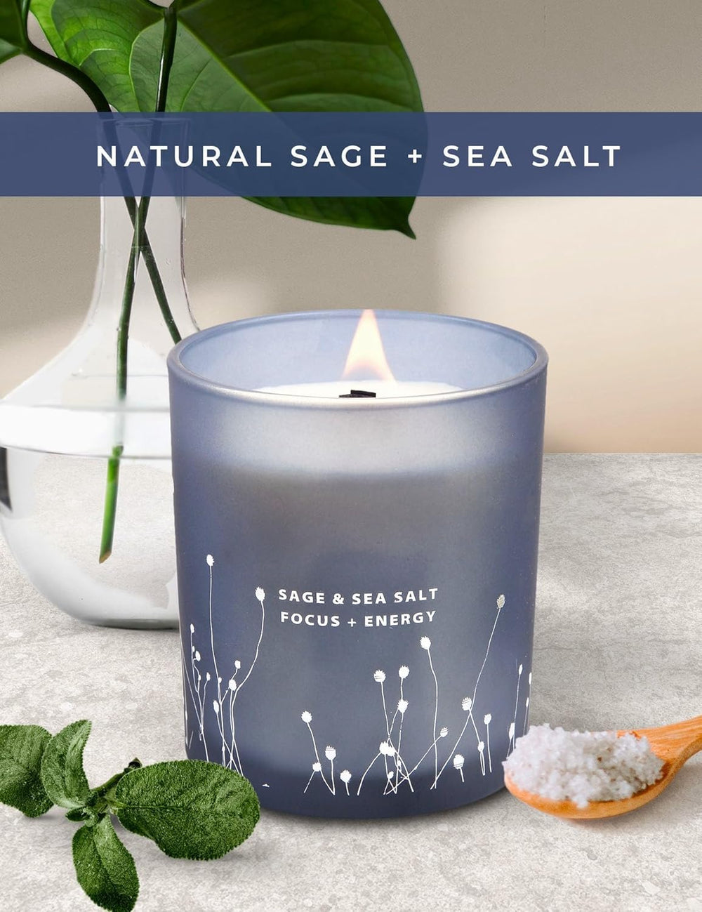 Candle in blue jar with lid