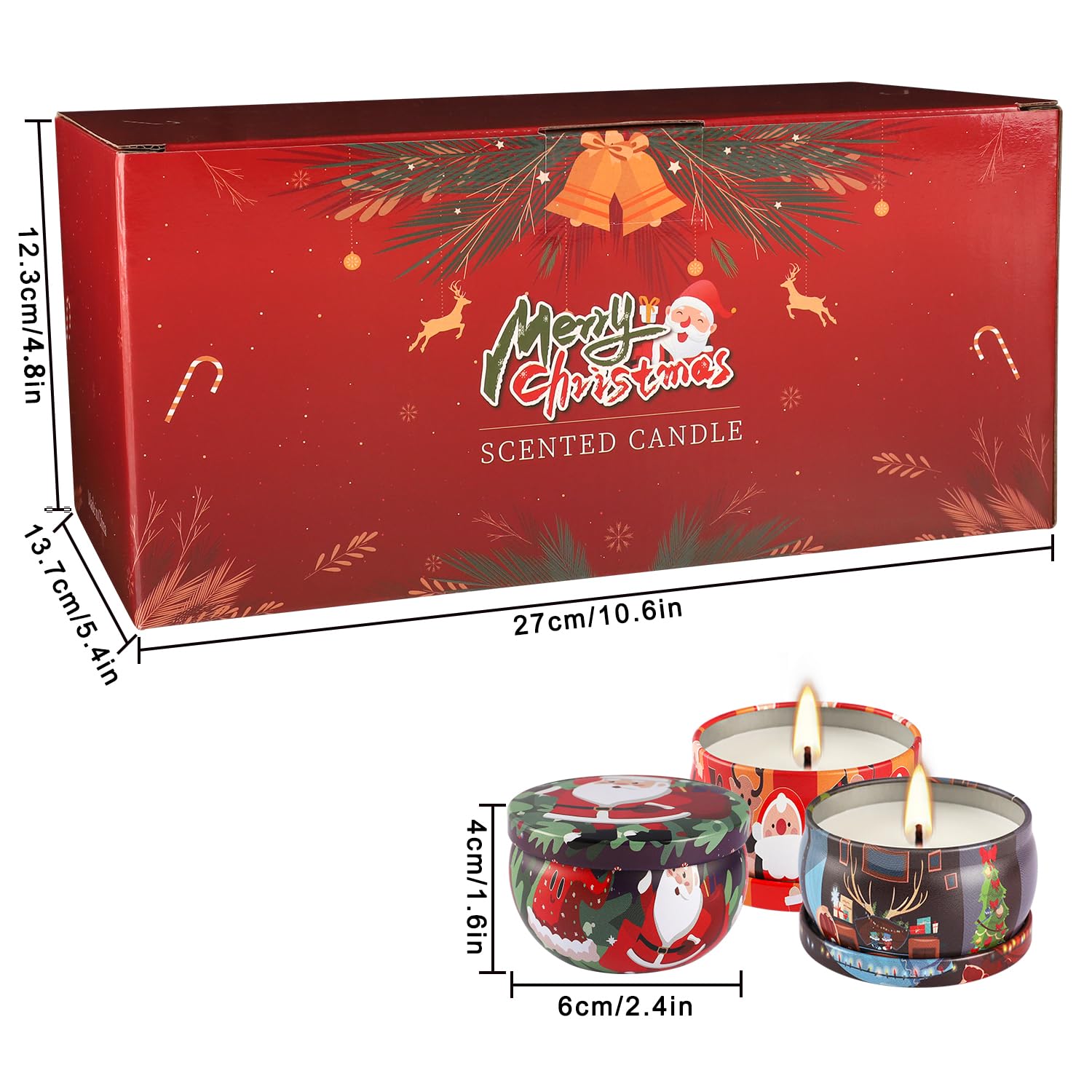 Gingerbread house scented candle tin