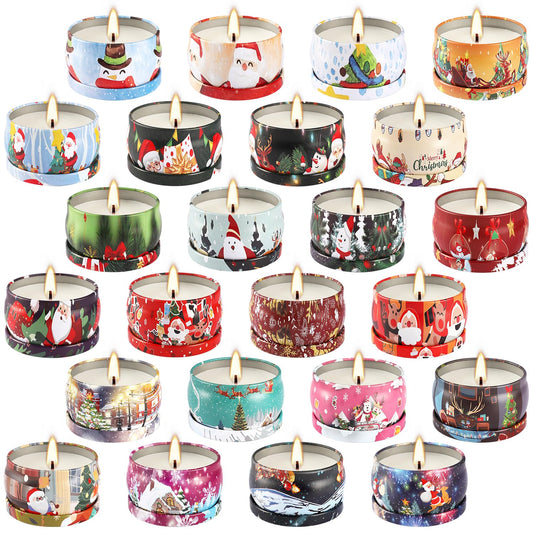 Santa-themed candle tin