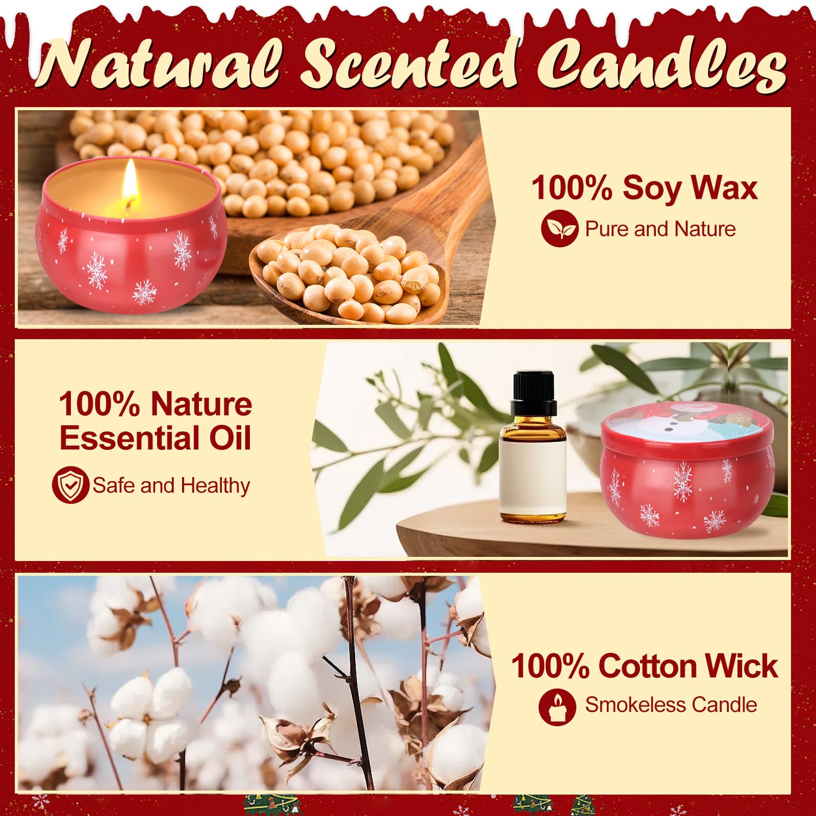 Soy wax candle tin with winter fir scent
