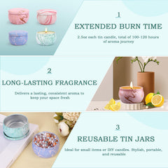 Travel-friendly candle gift set with compact packaging