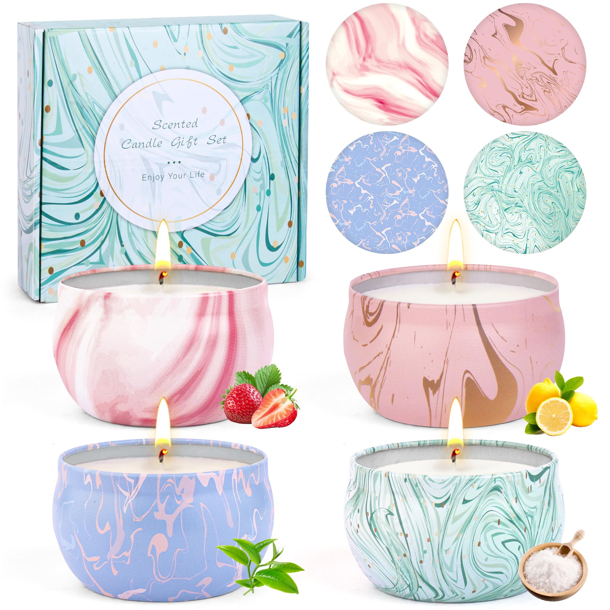 Wood Sage & Sea Salt scented candle in a glass jar