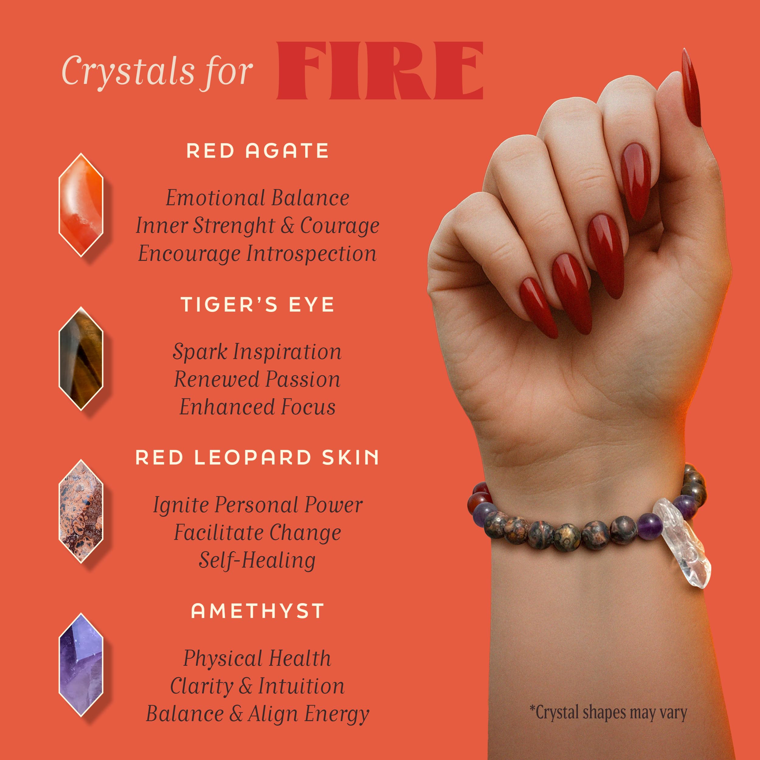 Close-up of the crystal bracelet hidden inside the candle