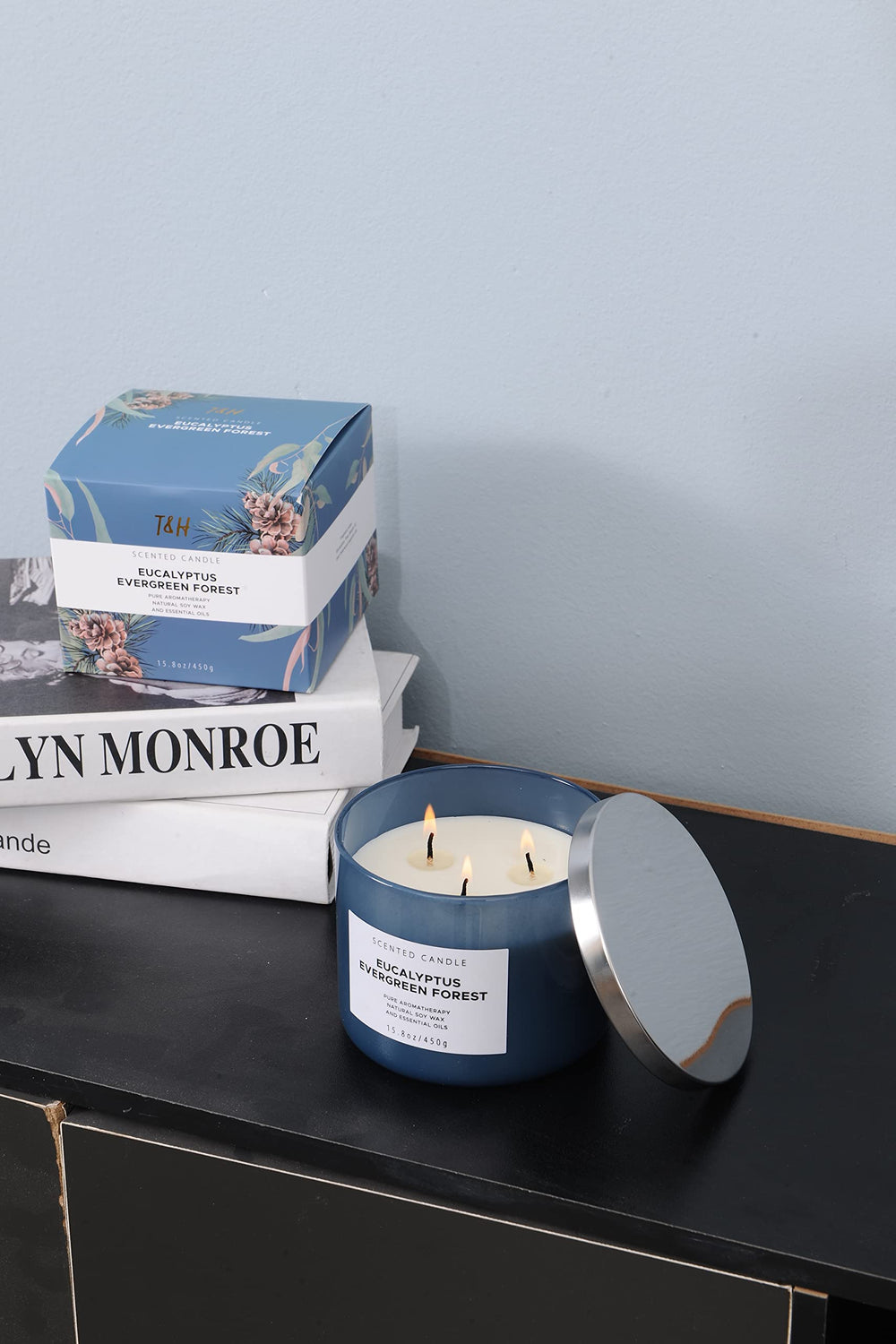 Macro close-up of the soy wax surface