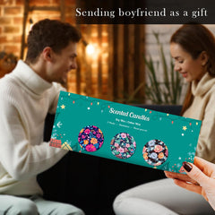 Gift-ready packaging for the 3-pack candle set