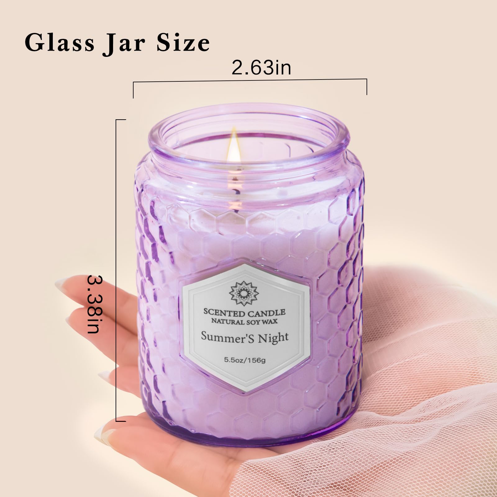 Sage scented candle in purple embossed cup