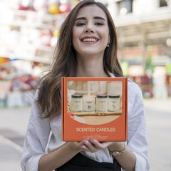 Front view of the 4-pack gift box packaging