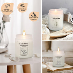Lavender candle lit to show burn quality