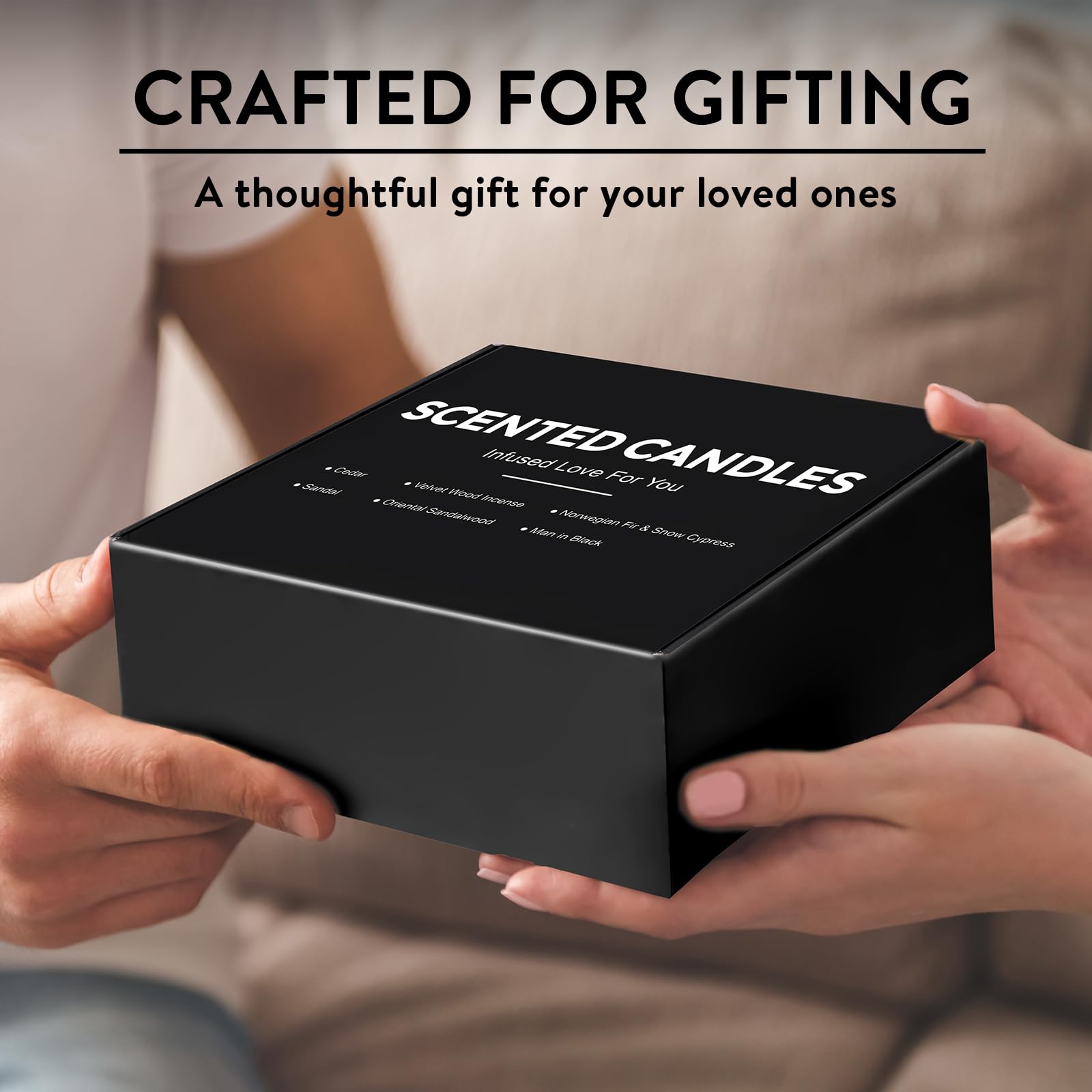 Man in Black fragrance candle with gift packaging